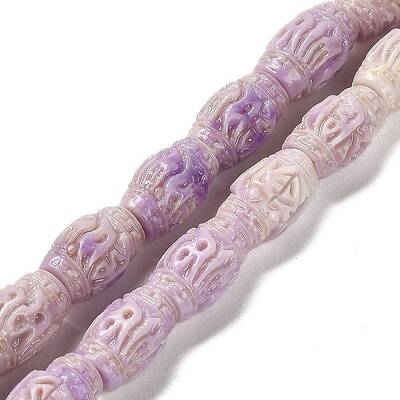 Synthetic Shell Dyed Carved Beads Strands