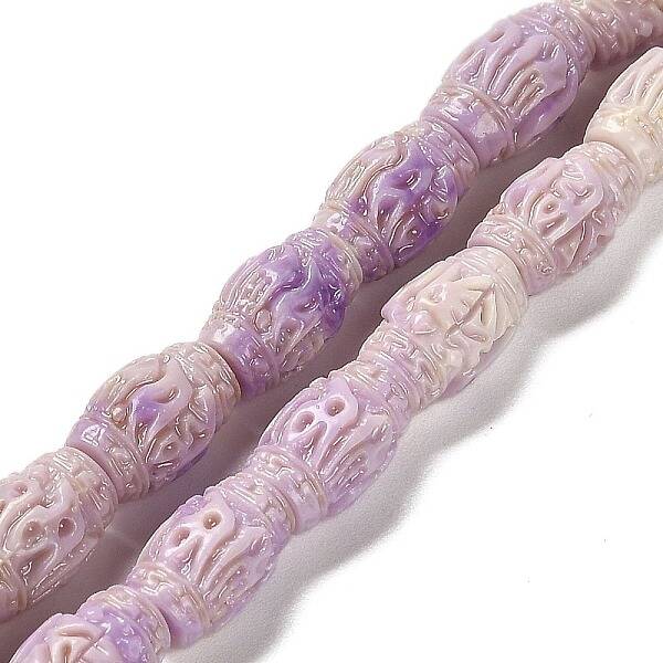 Synthetic Shell Dyed Carved Beads Strands