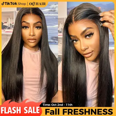[NEW IN] OQ HAIR Wear And Go Glueless Wigs Bleached Tiny Knots Pre Cut 7x5 HD Lace Straight Lace Front Human Hair Wigs #FallF...