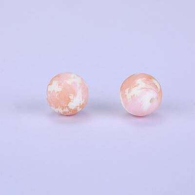 Printed Round Silicone Focal Beads