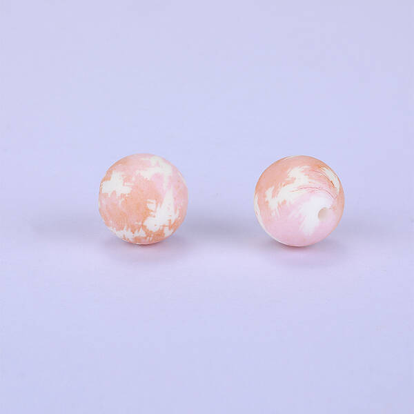 Printed Round Silicone Focal Beads