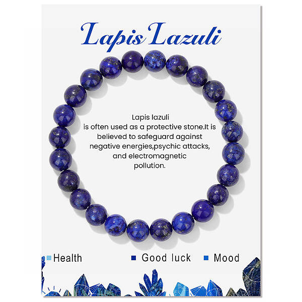 Natural Lapis Lazuli Beaded Stretch Bracelets
