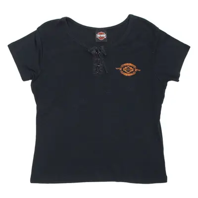 HARLEY DAVIDSON Womens T-Shirt Black L