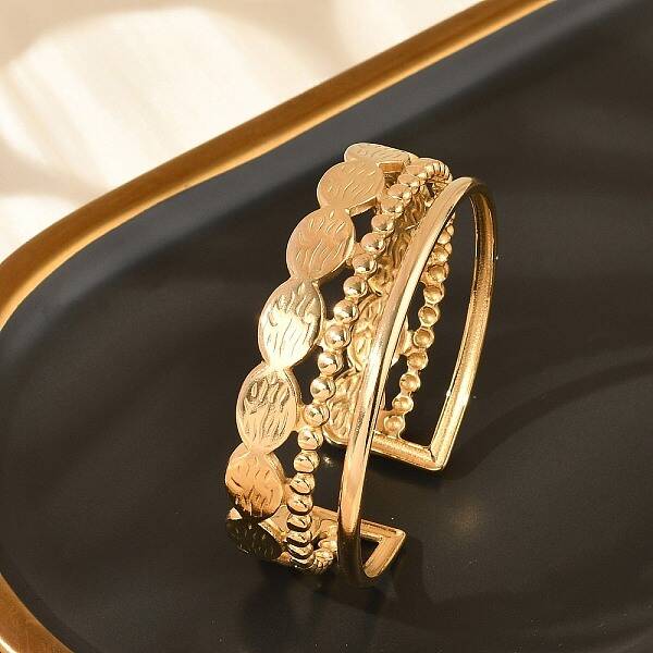 304 Stainless Steel Cuff Bangles for Women