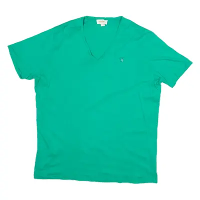 DIESEL Womens T-Shirt Green V-Neck XL