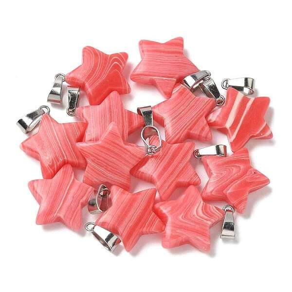 Synthetic Rhodochrosite Pendants