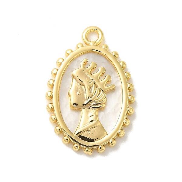 Brass Pave Shell Pendants