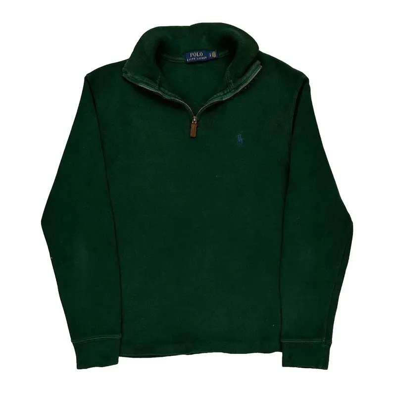 Ralph Lauren 1/4 Zip - Small Green Cotton