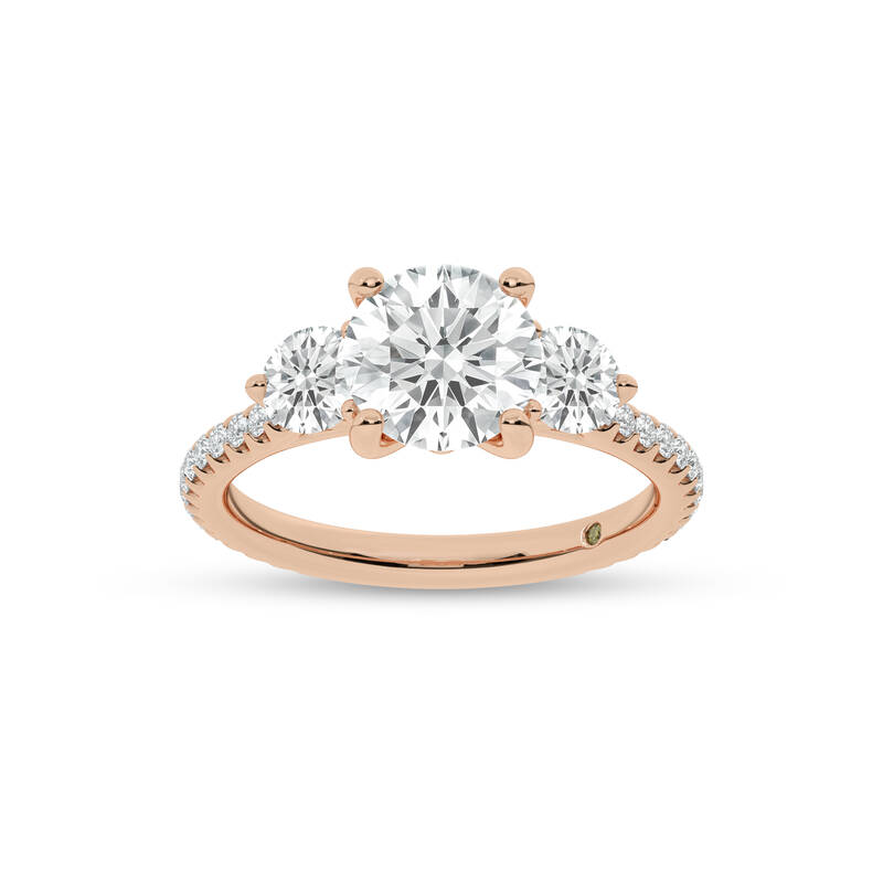 Zephyr Three Quarter Coverage Round Lab Grown Diamond Engagement Ring | 10K Rose Gold 4 5/8 CT. TW.