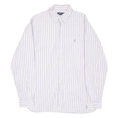 POLO RALPH LAUREN Mens Shirt Purple Striped Long Sleeve XL