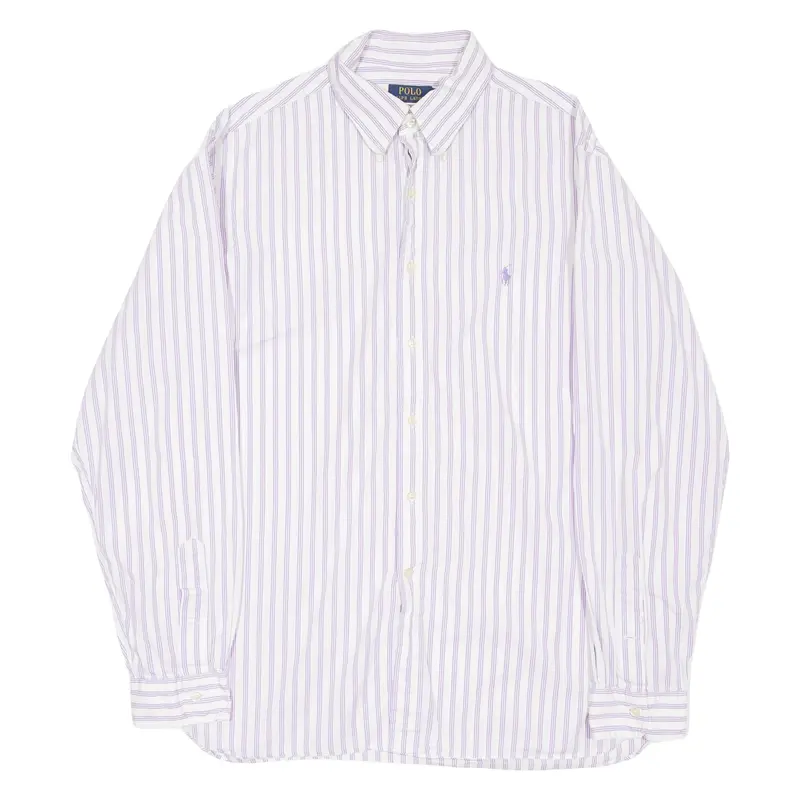 POLO RALPH LAUREN Mens Shirt Purple Striped Long Sleeve XL