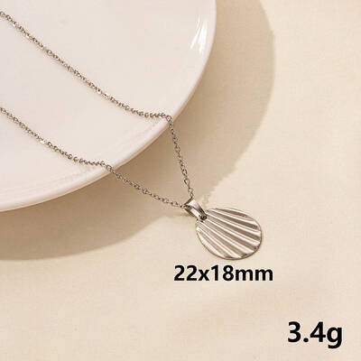 304 Stainless Steel Round Pendant Necklaces