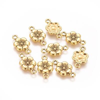 Tibetan Style Alloy Flower Links Connectors