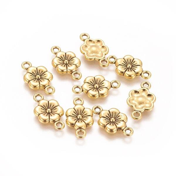Tibetan Style Alloy Flower Links Connectors