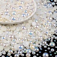 30g Mixed Size Rhinestone & Faux Pearl (1 Pack), Flat Rhinestone & Artificial Half Pearl for Crafts, Glasses, Shoes, Nails a...