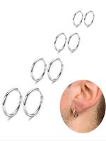 Simple Hoop Earrings As Gift, Minimalist Hoop Earrings for Women, Stainless Steel Ear Piercing Jewelry for Daily Wear