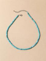 Turquoise Texture Beaded Necklace, Fashionable Beaded Necklace for Women & Men, Trendy All-match & Exquisite Jewelry for Birt...