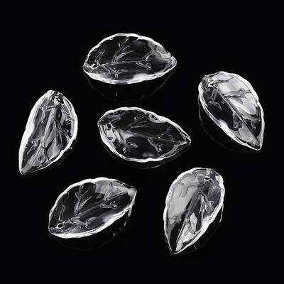 Transparent Glass Petal Beads