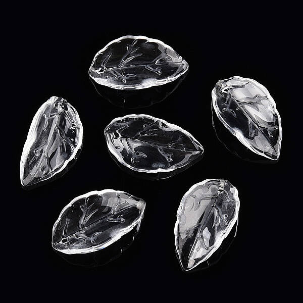Transparent Glass Petal Beads