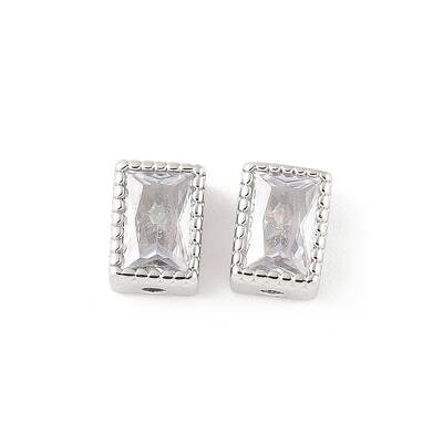 Rectangle Brass Glass Beads