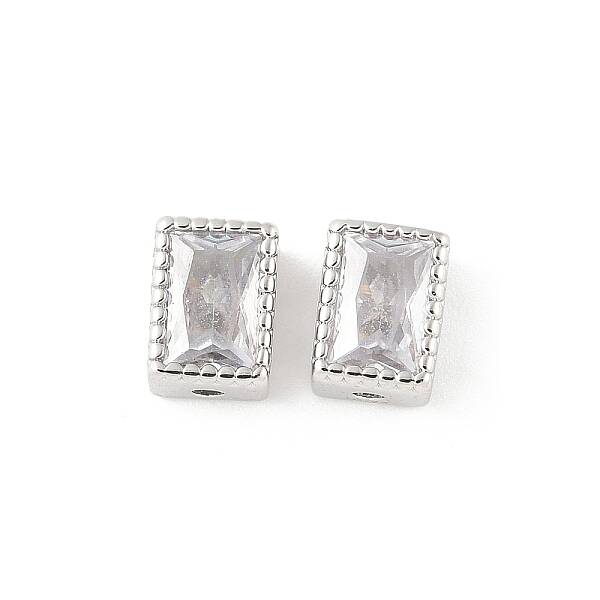Rectangle Brass Glass Beads