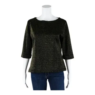 GREEN VILLAGE Sparkle Top Black 3/4 Sleeve Womens XL
