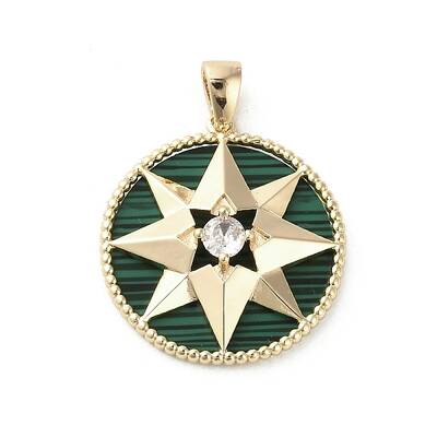 Brass Micro Pave Clear Cubic Zirconia Pendants