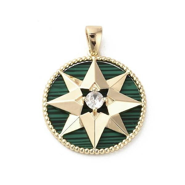 Brass Micro Pave Clear Cubic Zirconia Pendants