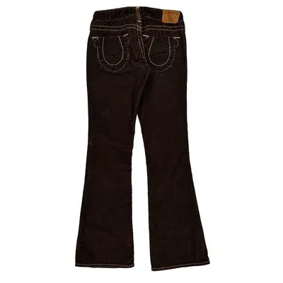 Made In Usa True Religion Jeans - 30W UK 6 Brown Cotton Blend