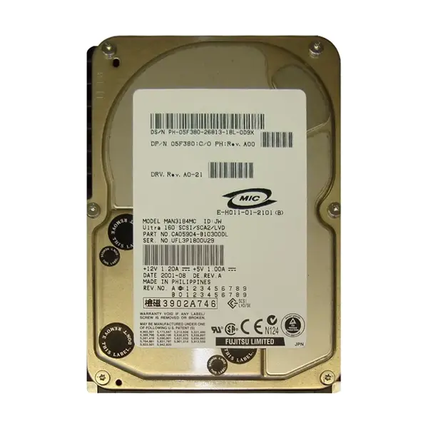 5F380 Dell 18.4GB Ultra-160 SCSI 10000 3.5-inch 8MB Hard Drive