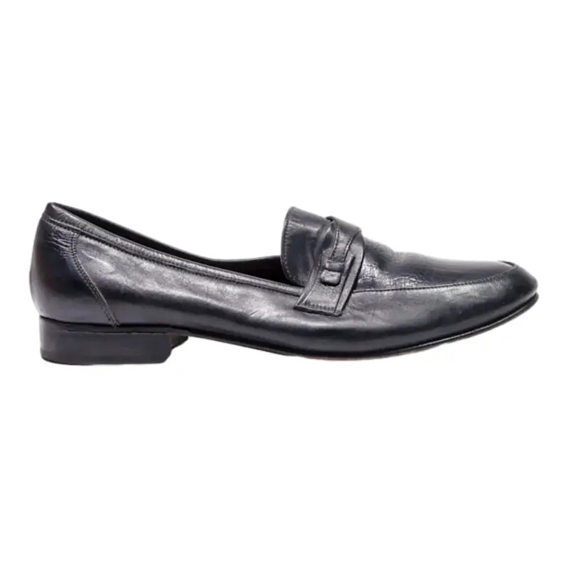 VERO Loafer Shoes Black Leather Mens UK 11