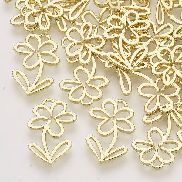 Rack Plating Alloy Open Back Bezel Pendants