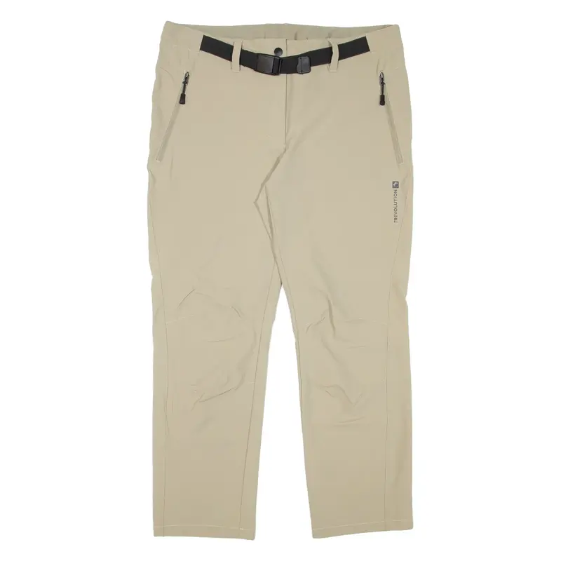 TREVOLUTION Belted Outdoor Trousers Beige Slim Straight Womens W32 L26