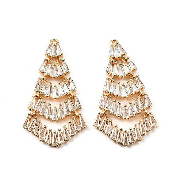 Brass Micro Pave Cubic Zirconia Pendants