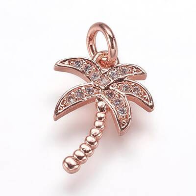 Brass Micro Pave Cubic Zirconia Pendants
