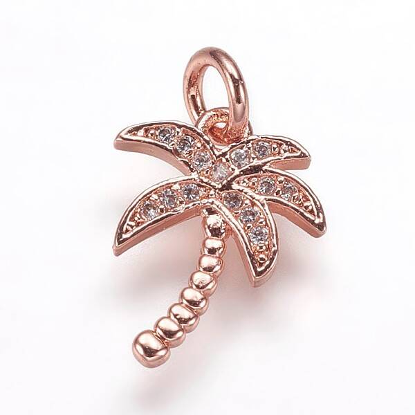 Brass Micro Pave Cubic Zirconia Pendants