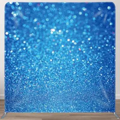 Aperturee Blue Sparkling Bokeh Fabric Party Backdrop Cover - Aperturee