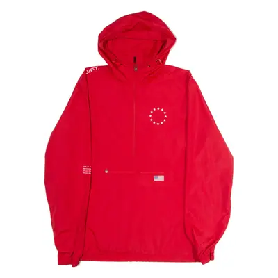 LVFT Mens Pullover Jacket Red USA Hooded XL