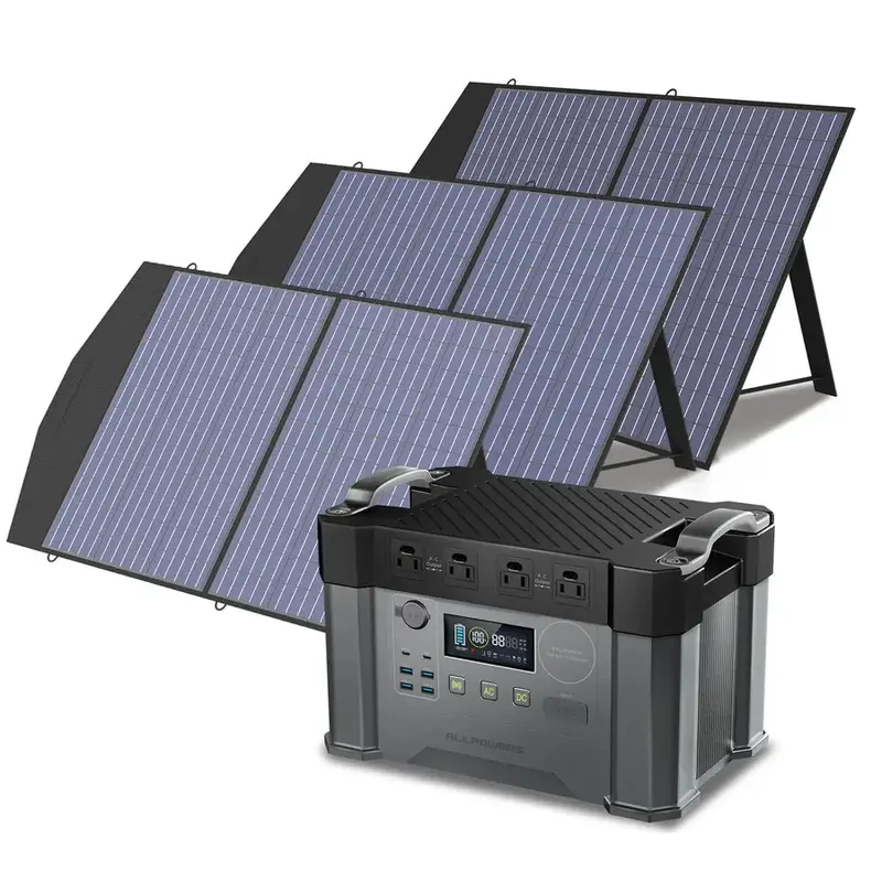 ALLPOWERS 2000W Solar Generator (S2000 + SP027 100W Solar Panel) S2000+3PCS SP027 100W Solar Panel