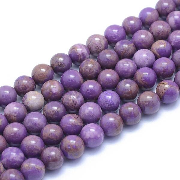 Natural Lepidolite/Purple Mica Stone Beads Strands