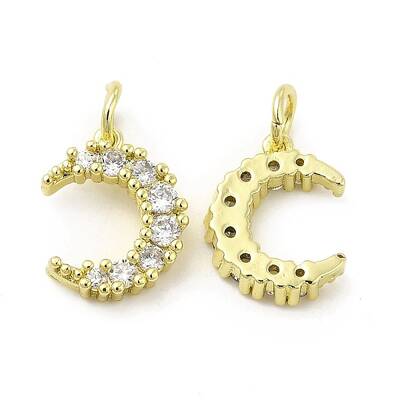 Brass Micro Pave Cubic Zirconia Charms