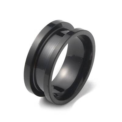 Stainless Steel Grooved Finger Ring