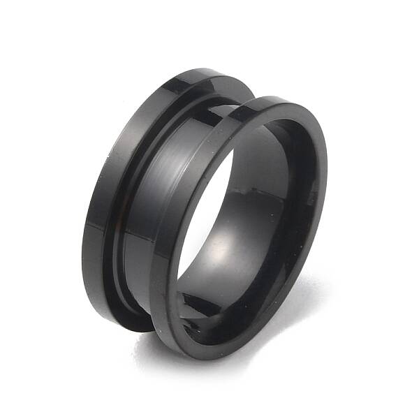 Stainless Steel Grooved Finger Ring