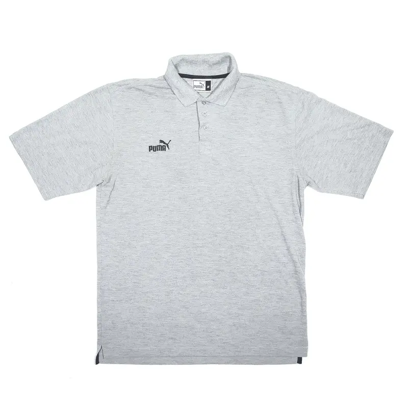 PUMA Polo Shirt Grey Short Sleeve Mens M