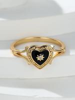 Vintage Gothic Style Heart Shaped Design Ring, Fashion Accessories for Women & Girls, Trendy All-match & Exquisite Jewelry fo...