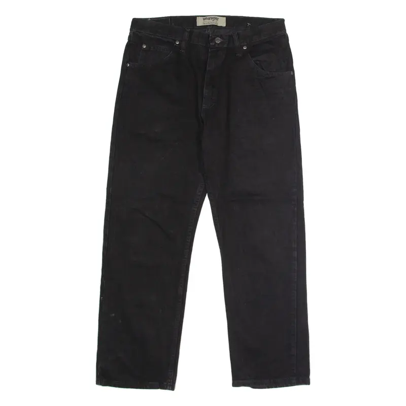 WRANGLER Mens Jeans Black Regular Straight 90s Stone Wash W34 L27