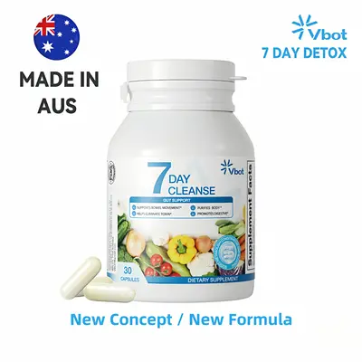 Vbot-Cleanse | Purify | Detox - Pure Herbal Extracts - Senna Leaf Extract | Aloe Vera Leaf | Psyllium Husk Powder - Potent 7-...