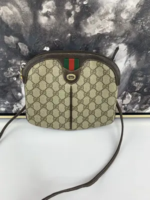 Pre-owned GUCCI canvas Crossbody Bags Web Coated Crossbody
