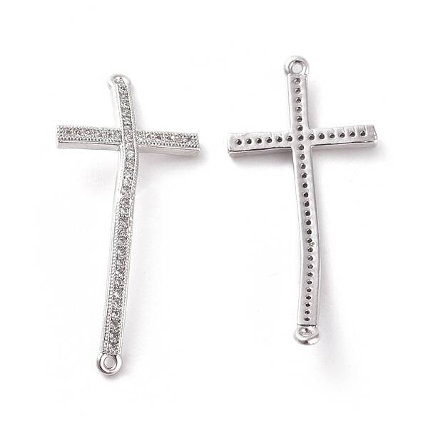 Brass Micro Pave Cubic Zirconia Links connectors