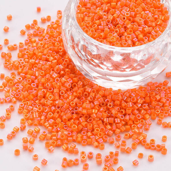 Frosted Glass Cylinder Beads